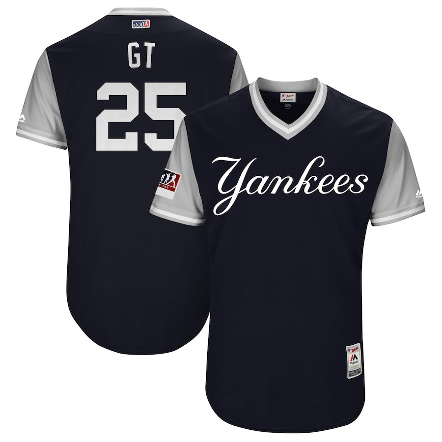 Men's New York Yankees Gleyber Torres "GT" Majestic Navy/Gray 2018 Players' Weeken Jersey